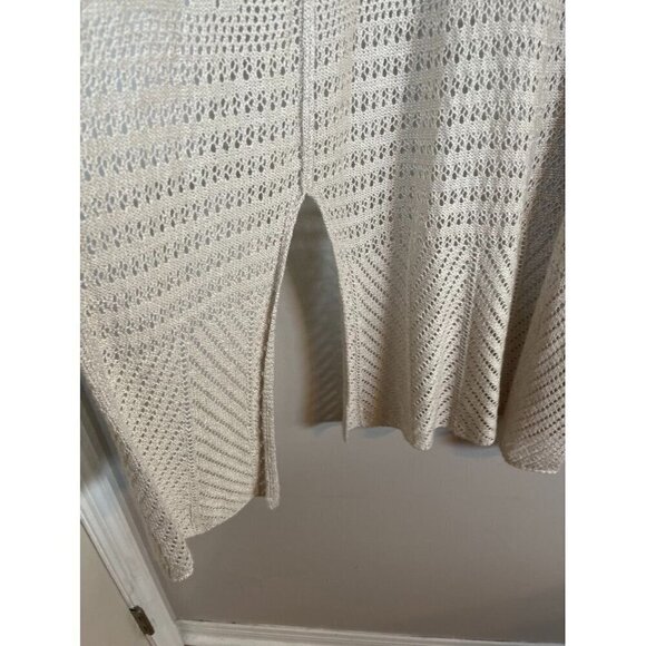 Moral Fiber Sweater Women S Tan Knit Duster Boho Western Neutral Hippie Vest 80s - Picture 5 of 10